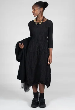 Alquema Dresses^Three Quarter Sleeve Smash Dress in Black