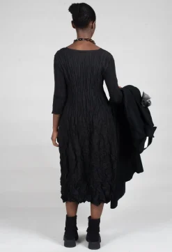 Alquema Dresses^Three Quarter Sleeve Smash Dress in Black