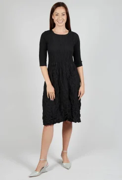 Alquema Dresses^Three Quarter Sleeve Smash Dress in Black