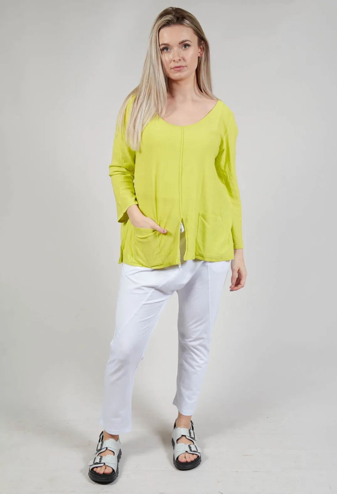 Philomena Christ Jumpers^Tie Back Long Sleeve Top in Lemon