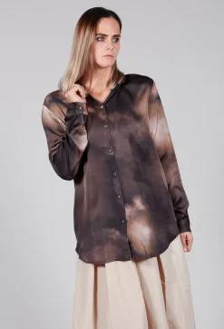 Amici Shirts & Blouses^Tie Dye Long Sleeve Shirt in Multi Brown