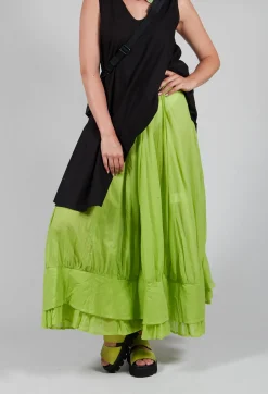 Bread and Butter Skirts^Tiered Long Skirt in Electric Green