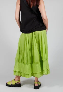 Bread and Butter Skirts^Tiered Long Skirt in Electric Green