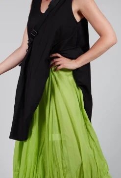 Bread and Butter Skirts^Tiered Long Skirt in Electric Green