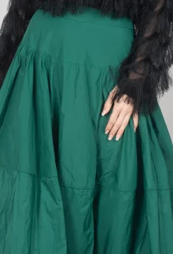 Bize Skirts^Tiered Maxi Skirt in Green