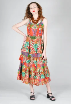 Rene Derhy Dresses^Tonique Dress in Red Floral Print