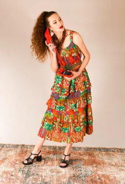 Rene Derhy Dresses^Tonique Dress in Red Floral Print