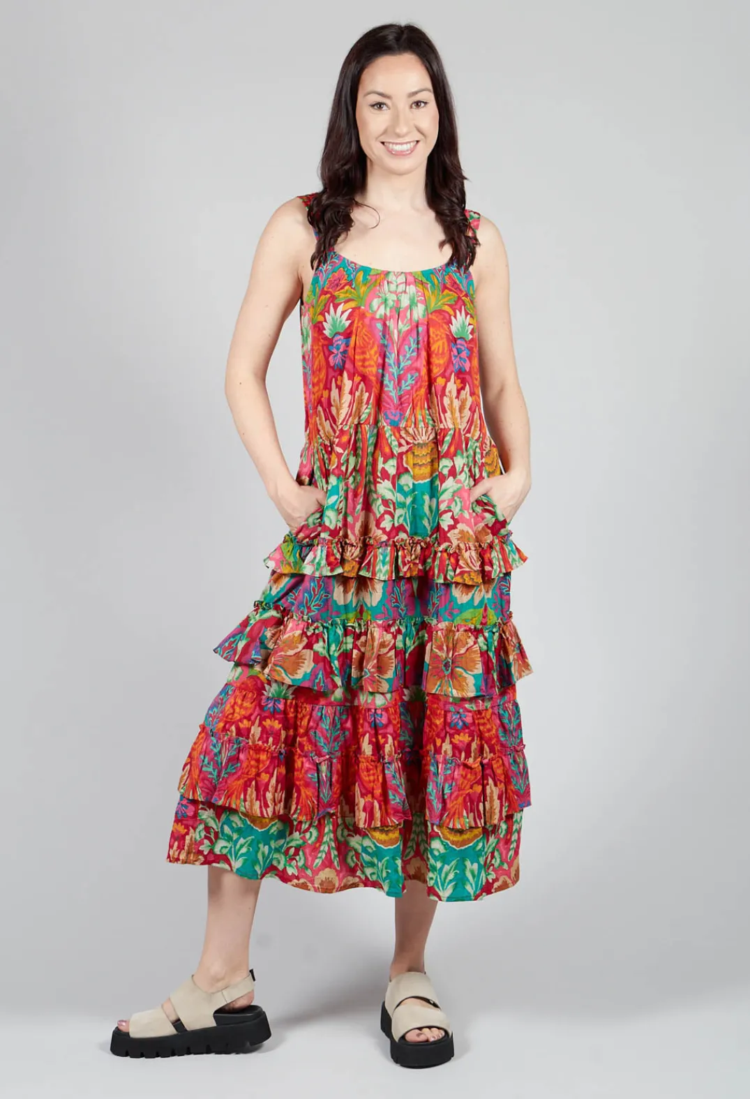 Rene Derhy Dresses^Tonique Dress in Red Floral Print
