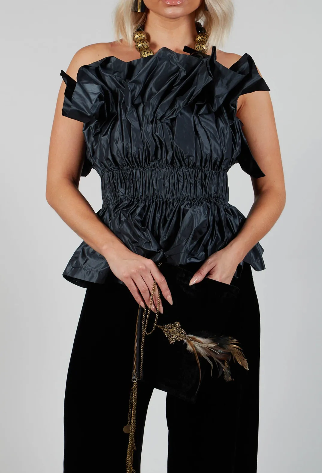 Xenia Design Tops^Top Pola In Dark Grey