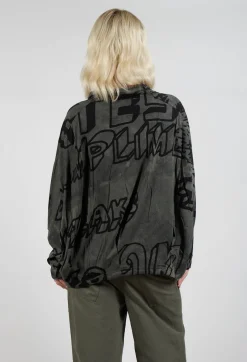 Rundholz Black Label Tops^Top with Lettering Design in Camp Print