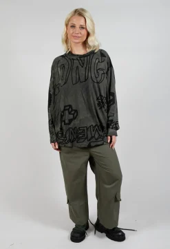 Rundholz Black Label Tops^Top with Lettering Design in Camp Print