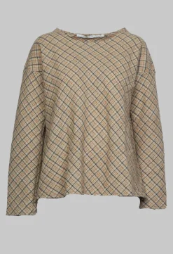 Album Di Famiglia Shirts & Blouses^Top with Tartan Wool in Beige
