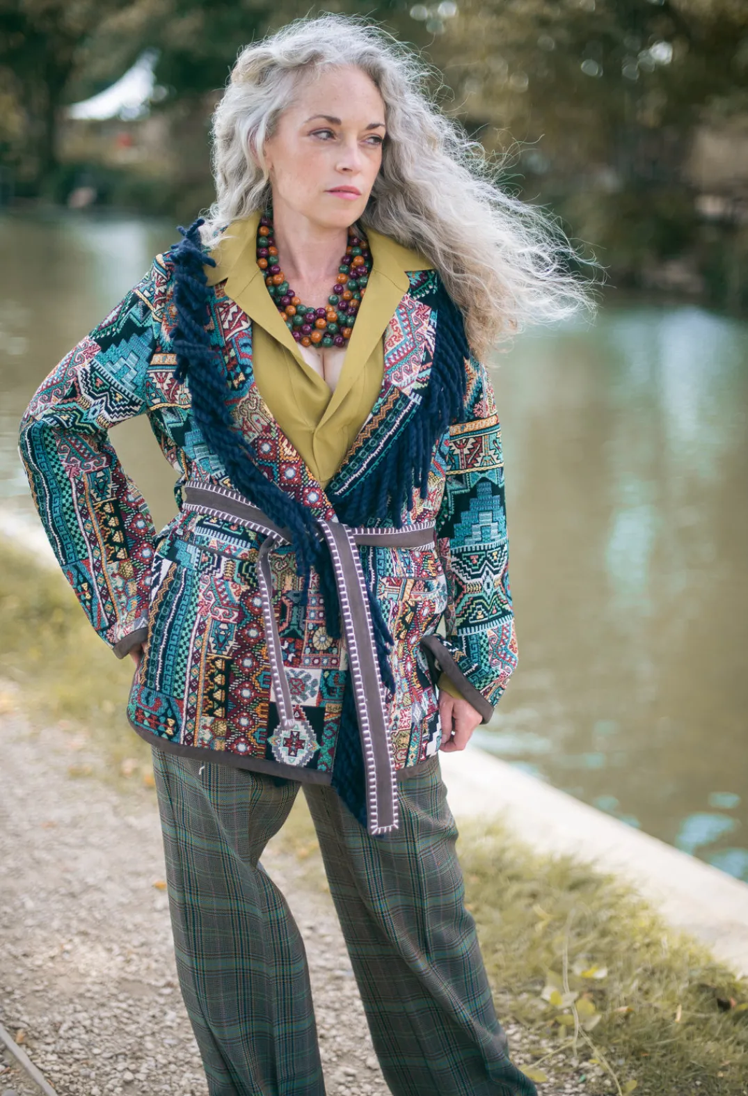 Beatrice B Shirts & Blouses^Torre Collared Blouse in Olio Yellow