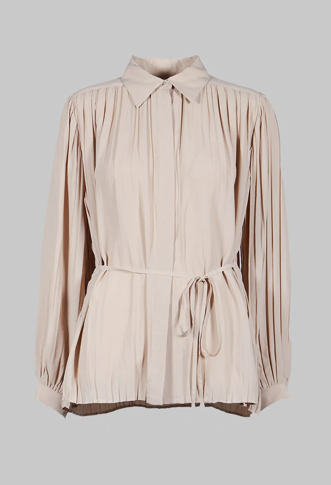 Beatrice B Shirts & Blouses^Torre Lightweight Pleated Shirt in Beige