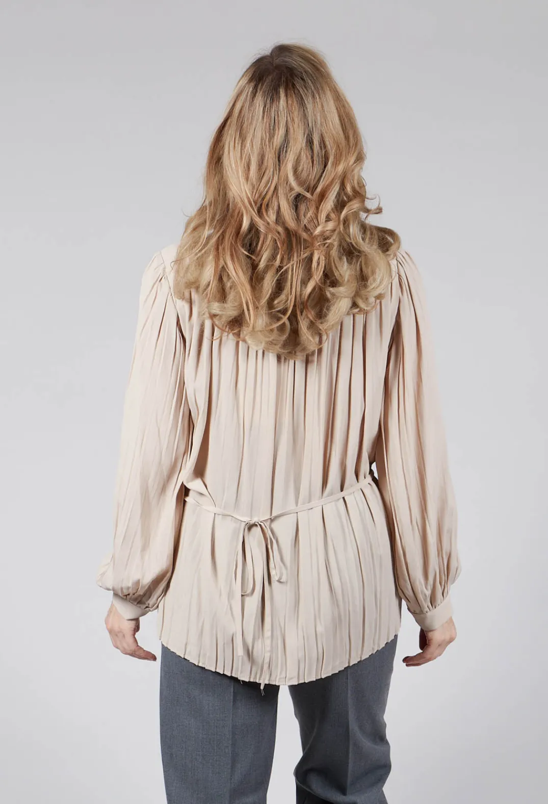 Beatrice B Shirts & Blouses^Torre Lightweight Pleated Shirt in Beige