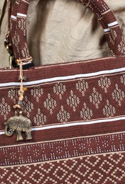Anokhi Bags^Tote Bag Small in Brown Print