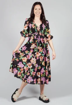 Rene Derhy Dresses^Trapani Dress in Black Floral Print