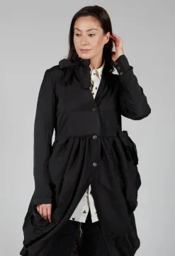 Aleksandr Manamis Coats^Treasury Drape Coat in Black
