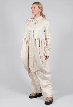 Aleksandr Manamis Coats^Treasury Drape Coat in Cream