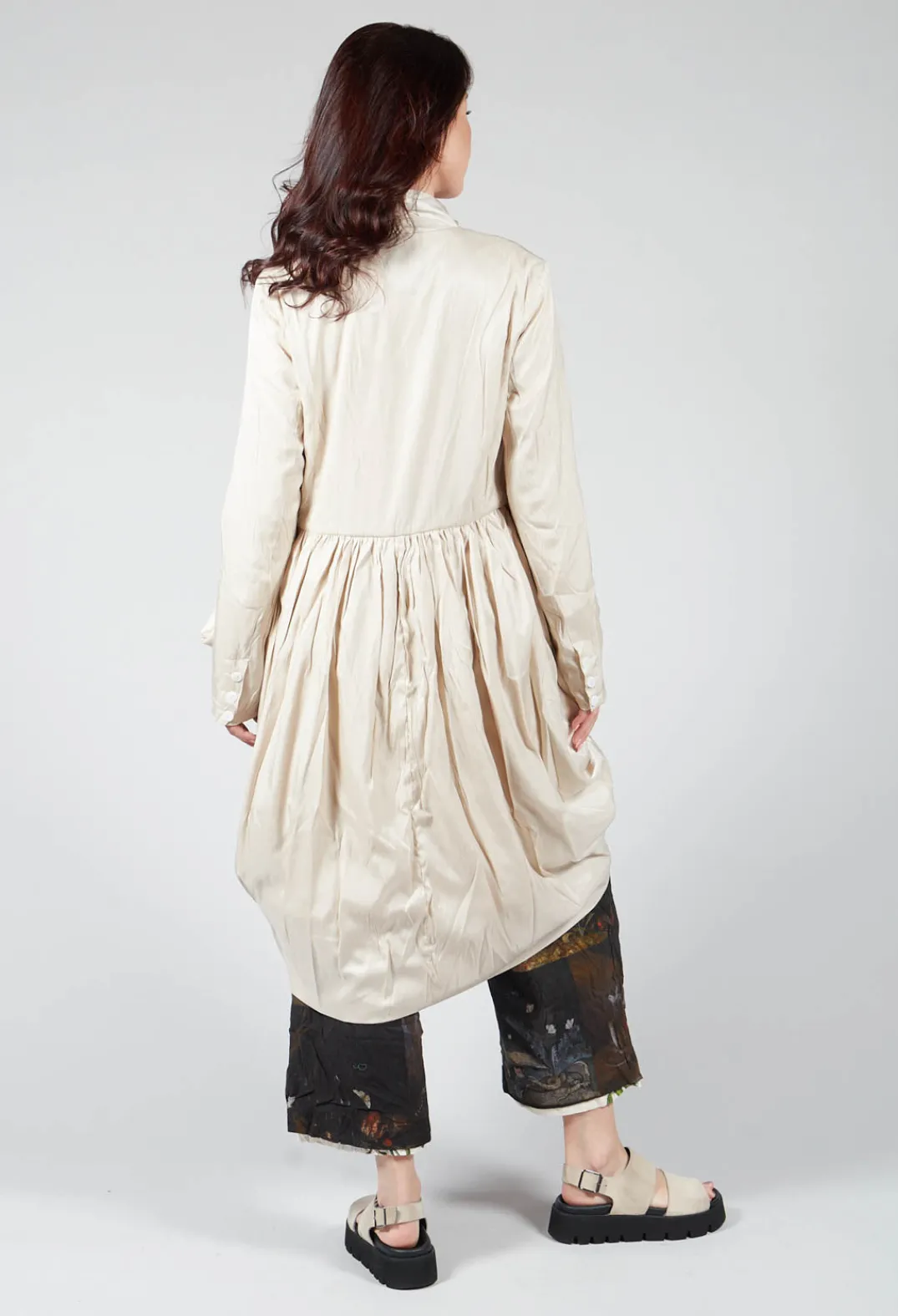 Aleksandr Manamis Coats^Treasury Drape Coat in Cream