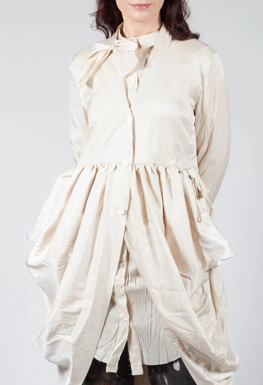 Aleksandr Manamis Coats^Treasury Drape Coat in Cream