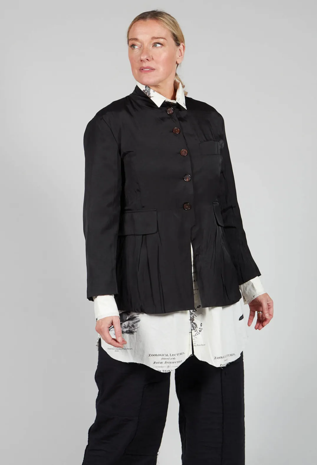 Aleksandr Manamis Jackets^Treasury Pleat Jacket in Black