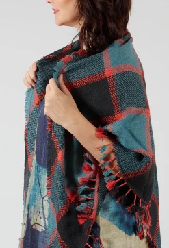 Traces of Me Scarves^Triangle Scarf in Tartan Celeste