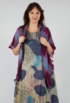 Traces of Me Scarves^Triangle Scarf in Tartan Bordeaux