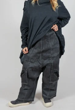 Rundholz Dip Trousers^Trousers with Bleached Stitching in Coal Cloud