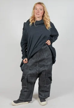 Rundholz Dip Trousers^Trousers with Bleached Stitching in Coal Cloud