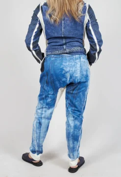 Rundholz Dip Trousers^Trousers with Contrast Inside Panels in Denim Print