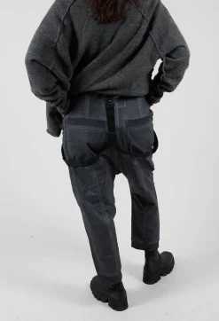 Rundholz Dip Trousers^Trousers with Suspenders in Coal Cloud