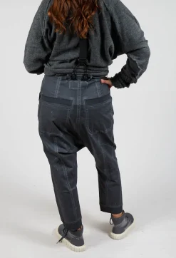 Rundholz Dip Trousers^Trousers with Suspenders in Coal Cloud