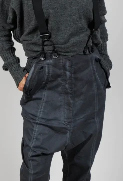 Rundholz Dip Trousers^Trousers with Suspenders in Coal Cloud