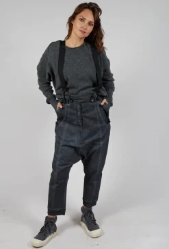 Rundholz Dip Trousers^Trousers with Suspenders in Coal Cloud