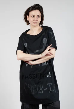 Rundholz Dip Dresses^T-Shirt Dress in Black and Black Print
