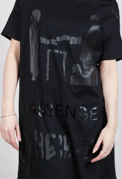 Rundholz Dip Dresses^T-Shirt Dress in Black and Black Print
