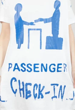 Rundholz Dip Dresses^T-Shirt Dress in Bleach and Royal Print