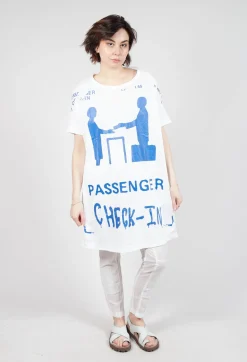 Rundholz Dip Dresses^T-Shirt Dress in Bleach and Royal Print