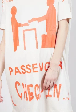 Rundholz Dip Dresses^T-Shirt Dress in Greige and Mandarine Print