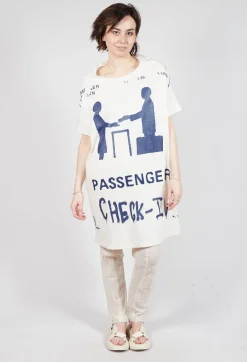Rundholz Dip Dresses^T-Shirt Dress in Greige and Ocean Print
