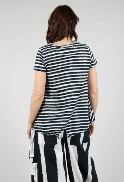 Rundholz Black Label Tops^T-Shirt with Drawstring Hem in Black Print