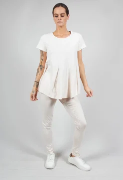 Rundholz Black Label T-shirts^T-Shirt with Flared Hemline in Rose Print
