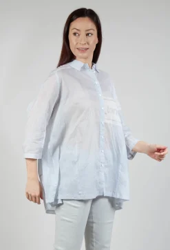 Rundholz Black Label Shirts & Blouses^Tulip Hem Cotton Shirt in Grey Print