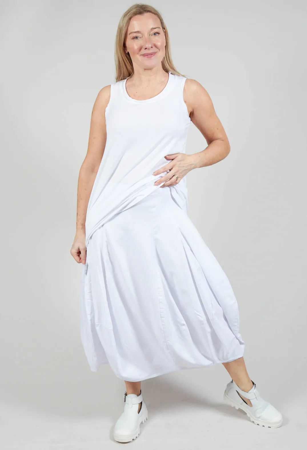 Rundholz Black Label Skirts^Tulip Hem Jersey Skirt in White