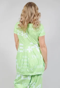 Rundholz Black Label Tops^Tulip Hem Short Sleeve T-Shirt in Lime Print