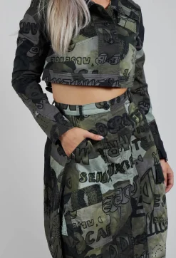 Rundholz Black Label Skirts^Tulip Hem Skirt in Multicolour