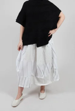 Moyuru Skirts^Tulip Hem Skirt in White Stripe