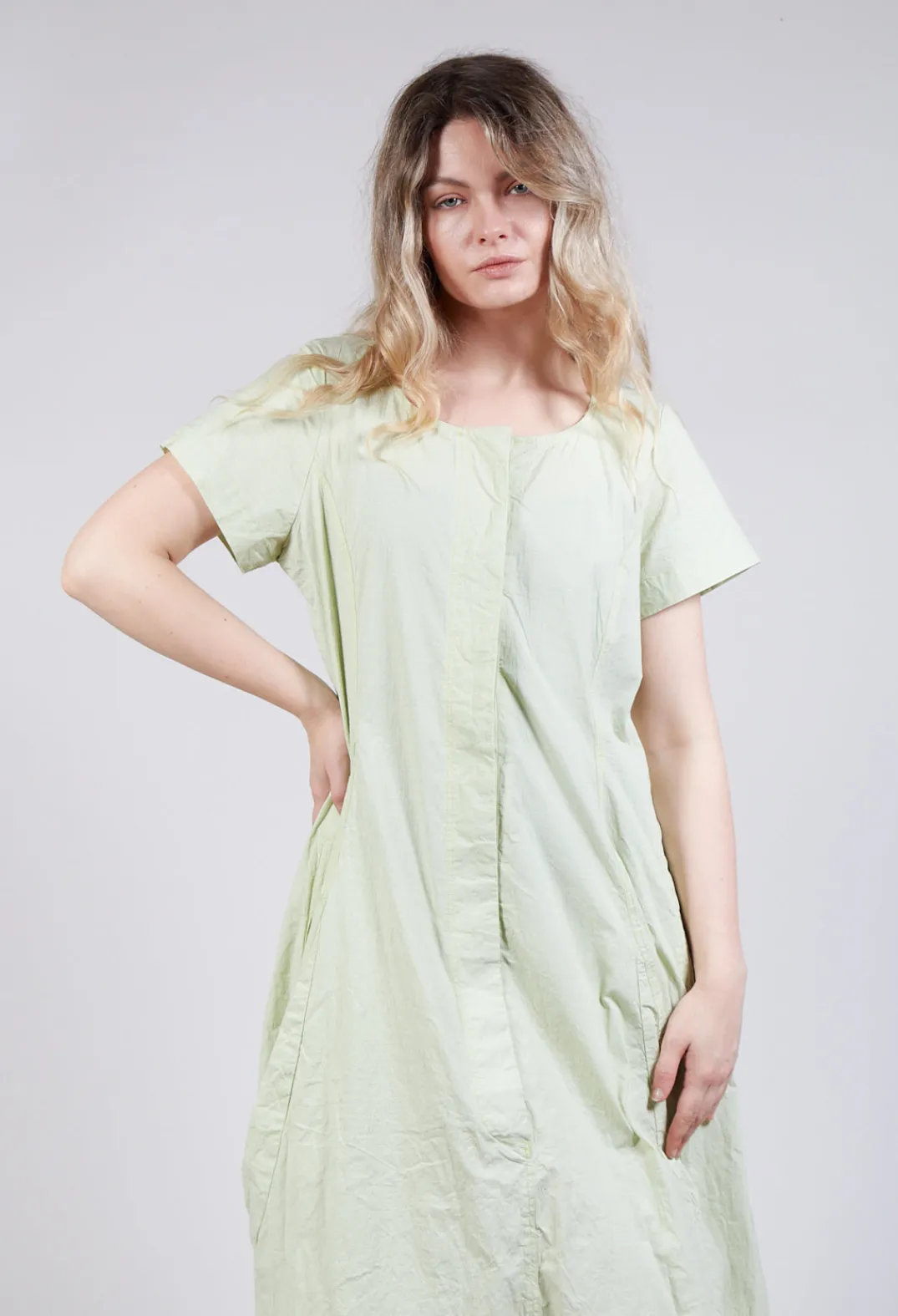 Rundholz Black Label Dresses^Tulip Hem Utility Dress in Sun Check