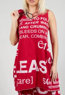 Rundholz Black Label Tops^Tulip Hem Vest Top in Chili Print